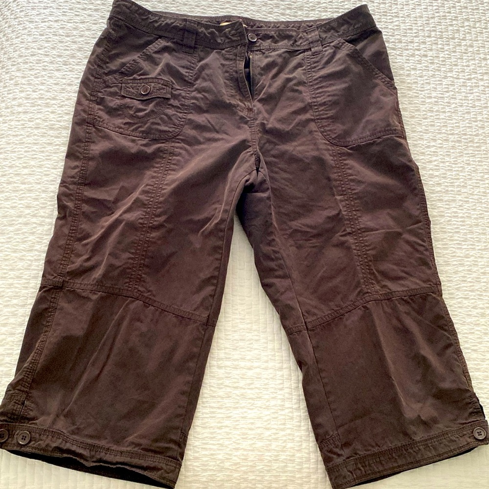 Brown cotton capris